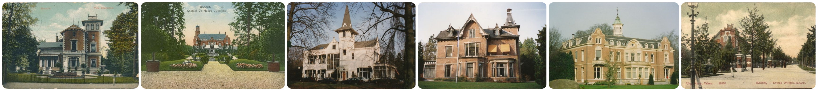 Zes foto's van mooie Baarnse landhuizen