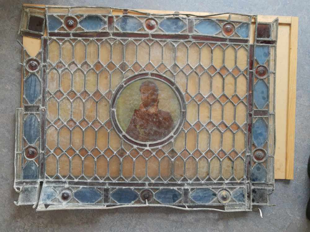 HKB2502 glas in lood raam oud MQ