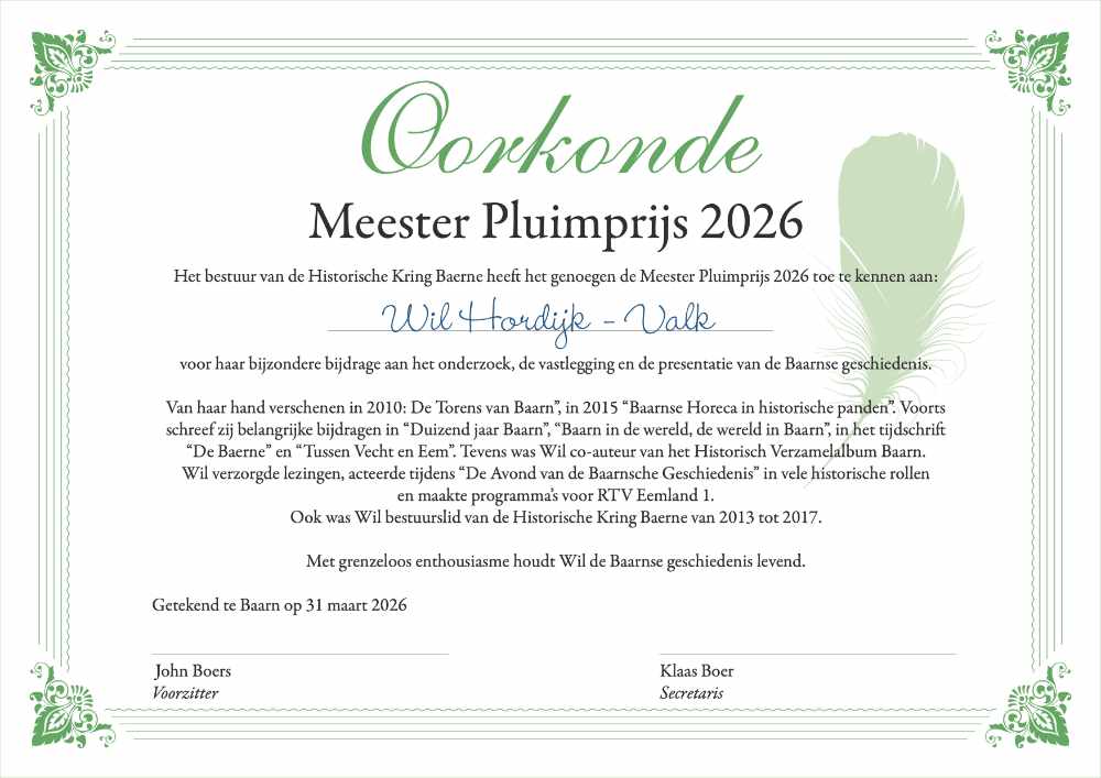 HKB2604 Oorkonde Wil Hordijk MQ